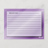 Postale Carte de recette de nuances de pourpre (Dos)