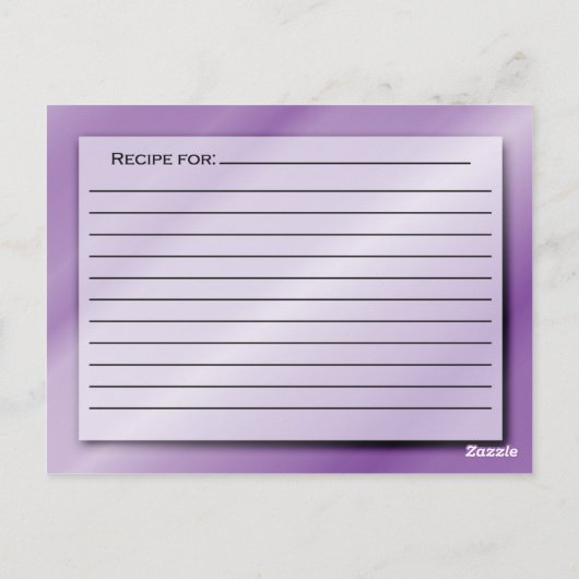 Postale Carte de recette de nuances de pourpre (Dos)