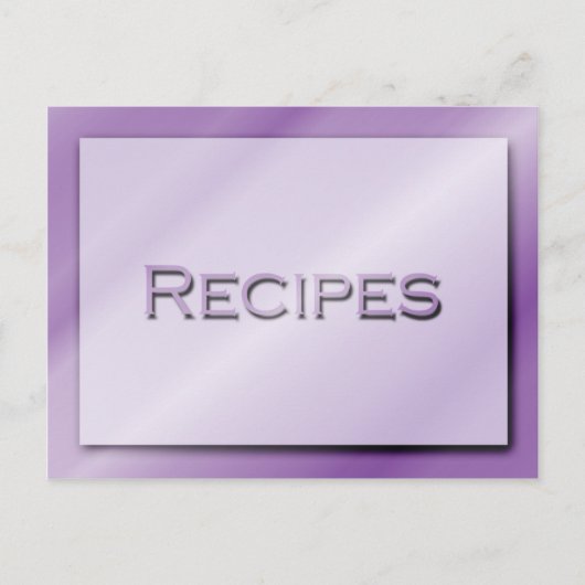 Postale Carte de recette de nuances de pourpre (Devant)