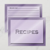 Postale Carte de recette de nuances de pourpre (Devant / Derrière)