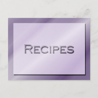 Postale Carte de recette de nuances de pourpre