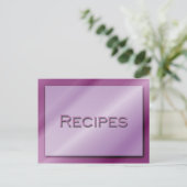 Postale Carte de recette de nuances de pourpre (Debout devant)