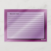 Postale Carte de recette de nuances de pourpre (Dos)
