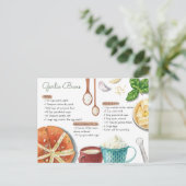 Postale Carte de recette de petit pain à l'ail (Debout devant)