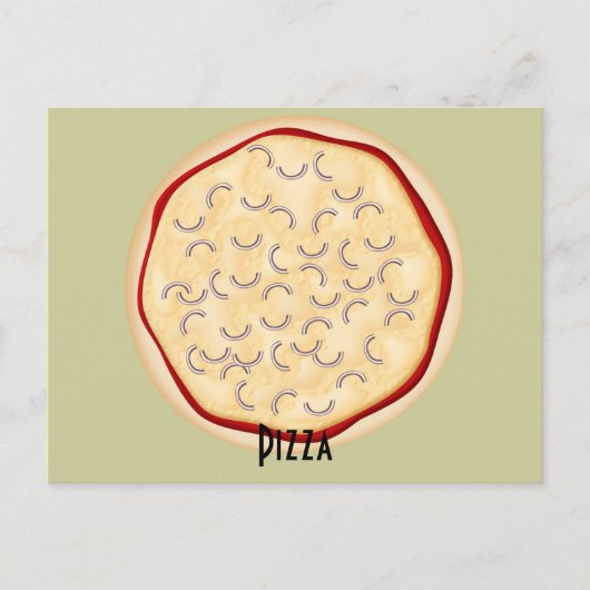 Postale Carte de recette de pizza aux oignons (Devant)
