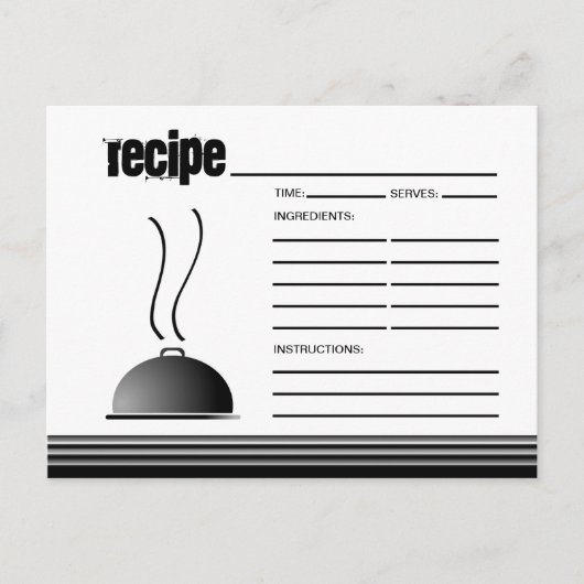 Postale Carte de recette de plateau de service Domed (Devant)