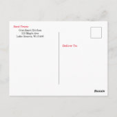 Postale Carte de recette de pommes de terre à paille de Mi (Dos)