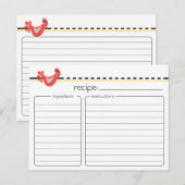 Postale Carte de recette de poulet rétro (Devant / Derrière)