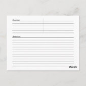 Postale Carte de recette de récolte citrouille (Dos)