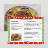 Postale Carte de recette de salsa maison (Devant / Derrière)