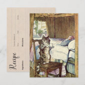 Postale Carte de recette de thé au service de chat (Devant / Derrière)