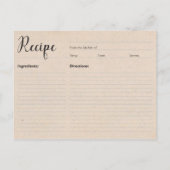 Postale Carte de recette de thé au service de chat (Dos)