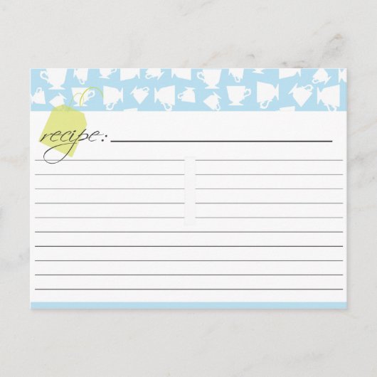 Postale Carte de recette de thé nuptiale (Devant)