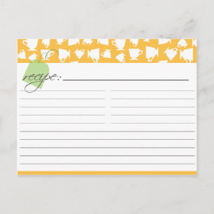 Postale Carte de recette de thé nuptiale