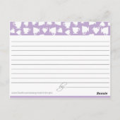 Postale Carte de recette de thé nuptiale (Dos)