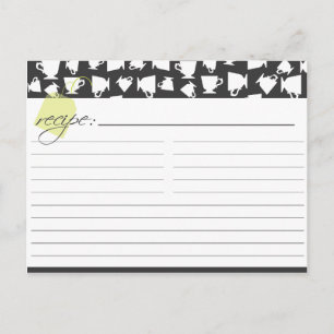 Postale Carte de recette de thé nuptiale