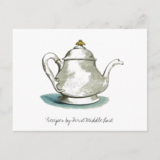Postale Carte de recette de théière (Devant)