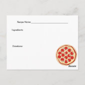 Postale Carte de recette de tomates et champignons Pizza (Dos)