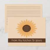 Postale Carte de recette de tournesol (Devant / Derrière)