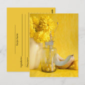 Postale Carte de recette de vie fixe jaune (Devant / Derrière)