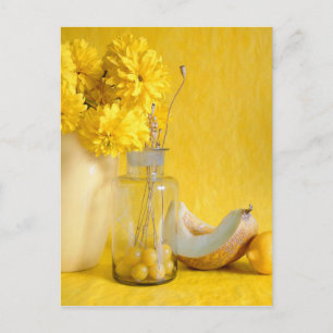 Postale Carte de recette de vie fixe jaune