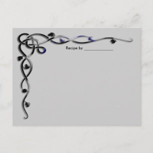 Postale Carte de recette de vigne à feuilles noires et arg