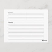 Postale Carte de recette de vigne de basse-cour (Dos)