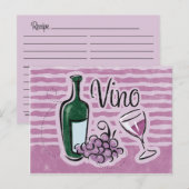 Postale Carte de recette de vin italien (Devant / Derrière)