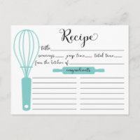 Carte de recette de Whisk Bleu Lettré à la main mo