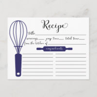 Carte de recette de Whisk Bleu Lettré à la main mo