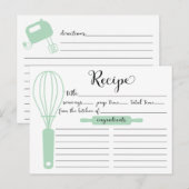 Postale Carte de recette de Whisk vert à la menthe verte (Devant / Derrière)