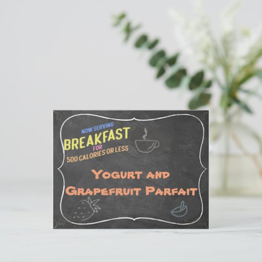 Postale Carte de recette de yaourt et de pamplemousse Parf (Debout devant)