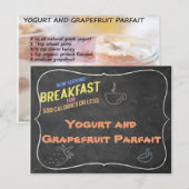 Postale Carte de recette de yaourt et de pamplemousse Parf (Devant / Derrière)