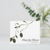 Postale Carte de recette d'huile d'olive (Debout devant)