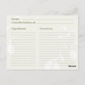 Postale Carte de recette d'huile d'olive (Dos)