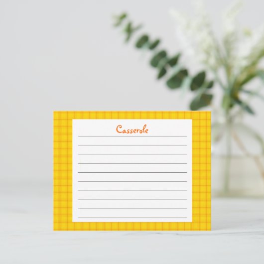 Postale Carte de recette d'impression jaune (Debout devant)