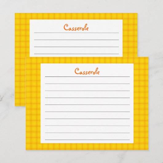 Postale Carte de recette d'impression jaune (Devant / Derrière)