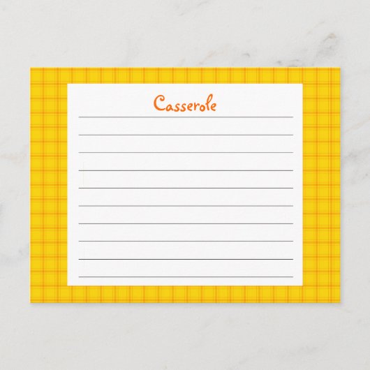 Postale Carte de recette d'impression jaune (Devant)