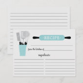 Postale Carte de recette d'outils de cuisine à rouleau tur (Devant / Derrière)
