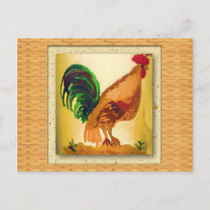 Postale Carte de recette du coq de pays