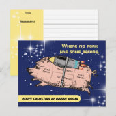 Postale Carte de recette du livre de recettes de cuisine d (Devant / Derrière)