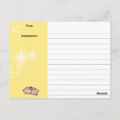 Postale Carte de recette du livre de recettes de cuisine d (Dos)