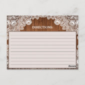 Postale Carte de recette en bois rustique et dentelle blan (Dos)