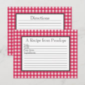 Postale Carte de recette En vichy Motif rouge canneberge (Devant / Derrière)