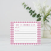 Postale Carte de recette En vichy rose (Debout devant)