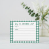 Postale Carte de recette En vichy verte (Debout devant)