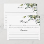 Postale Carte de recette Eucalyptus Watercolor (Devant / Derrière)