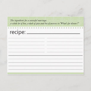 Postale Carte de recette Fête des mariées