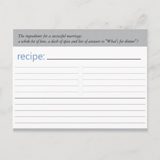 Postale Carte de recette Fête des mariées (Devant)