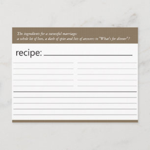Postale Carte de recette Fête des mariées